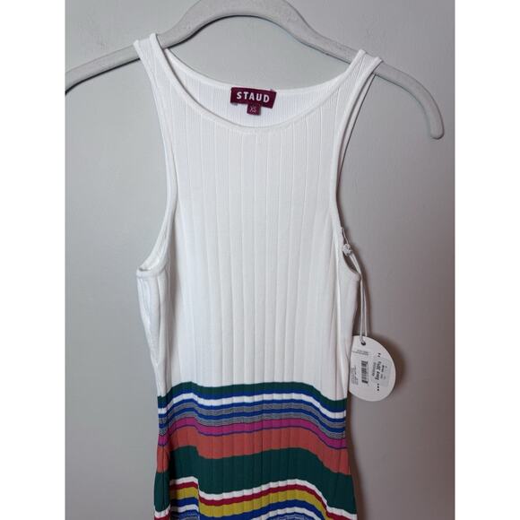 STAUD Womens Hibiscus Navy Colorblock Maxi Dress Size XS NWT $325 - Picture 5 of 14